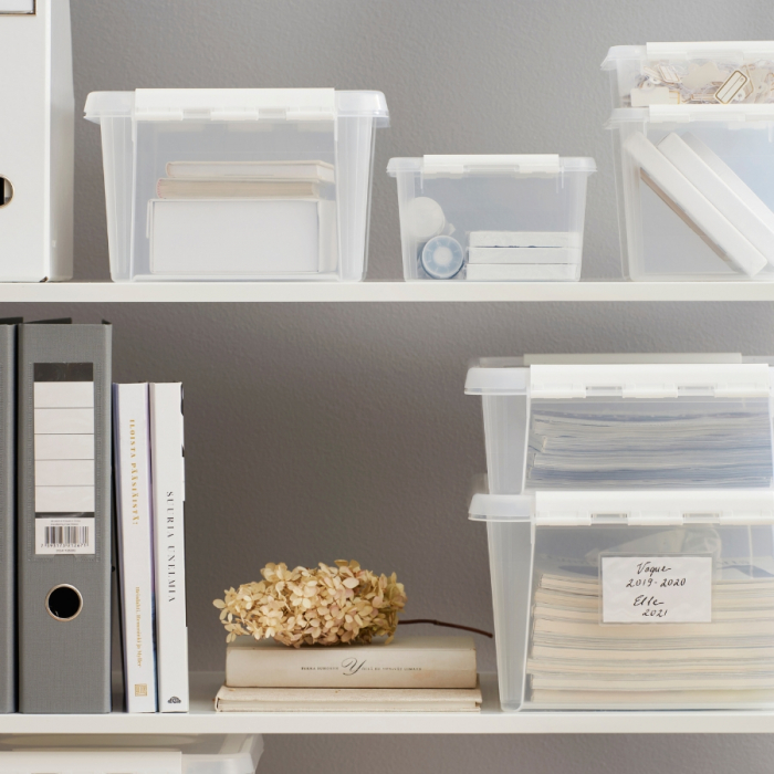 Cutie depozitare si organizare, cu capac, SmartStore Home 10, Plastic fara BPA, Transparent, 34x25x16 cm [4]