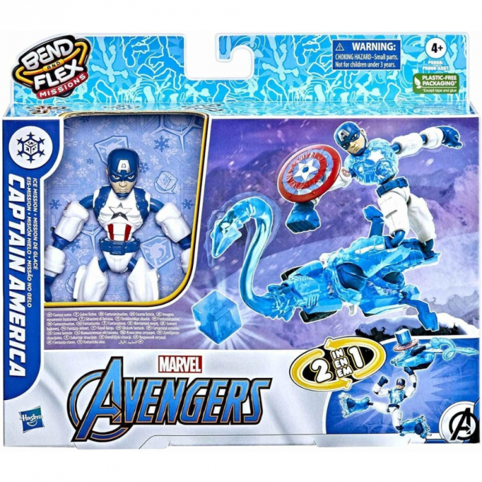 Figurina articulata Bend and Flex Marvel Avengers 2in1, Captain America, 15 cm [4]