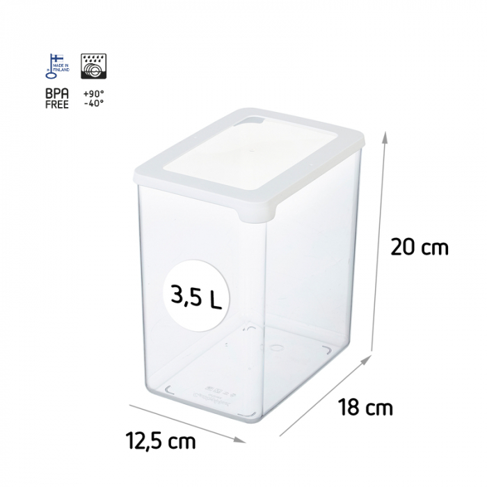 Cutie depozitare alimente, cu capac ermetic, SmartStore, plastic fara BPA, organizator, stivuibila, transparenta, 3.5L [5]