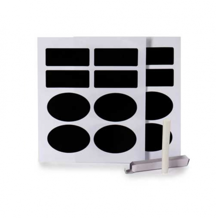 Set 16 Etichete Negre Autoadezive cu Creta pentru Caserole si Borcane [2]