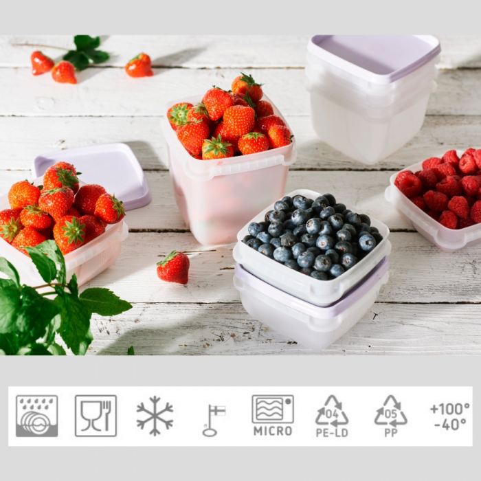 Set 2 caserole cu capac, depozitare alimente, Freez SmartStore, 1.2L, compatibila cu cuptorul microunde si congelator, capac ermetic [3]