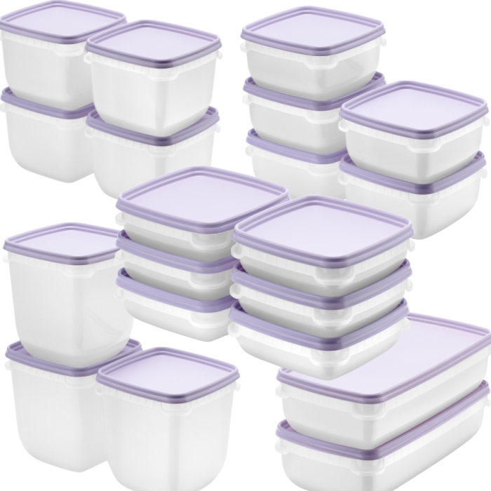 Set 20 caserole Freez SmartStore cu capac ermetic, depozitare alimente, Fara BPA [13]