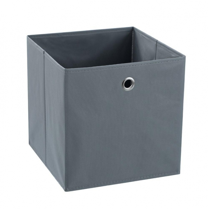 Set 3 Cutii depozitare si organizare, pliabile, tip cub, material textil, alb/negru/gri, 30x30x30cm [6]