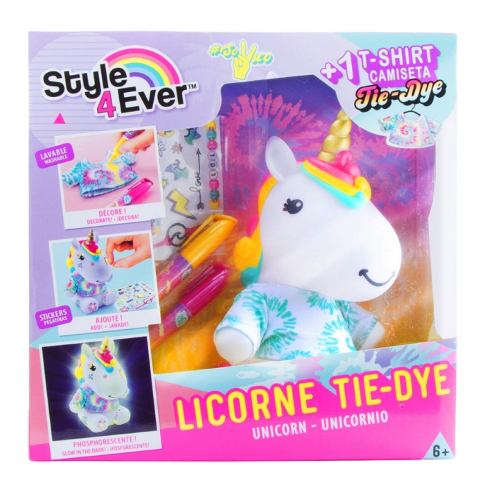 Set creativ Canal Toys, Jucarie pentru colorat, Unicorn Fosforescent cu autocolante, strasuri si markere [4]