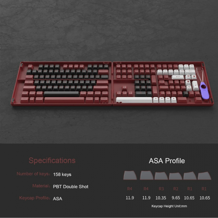 Set Taste Tastatură Mecanică AKKO Bred - PBT Double Shot, Profil ASA, 158 Taste, Layout US [3]