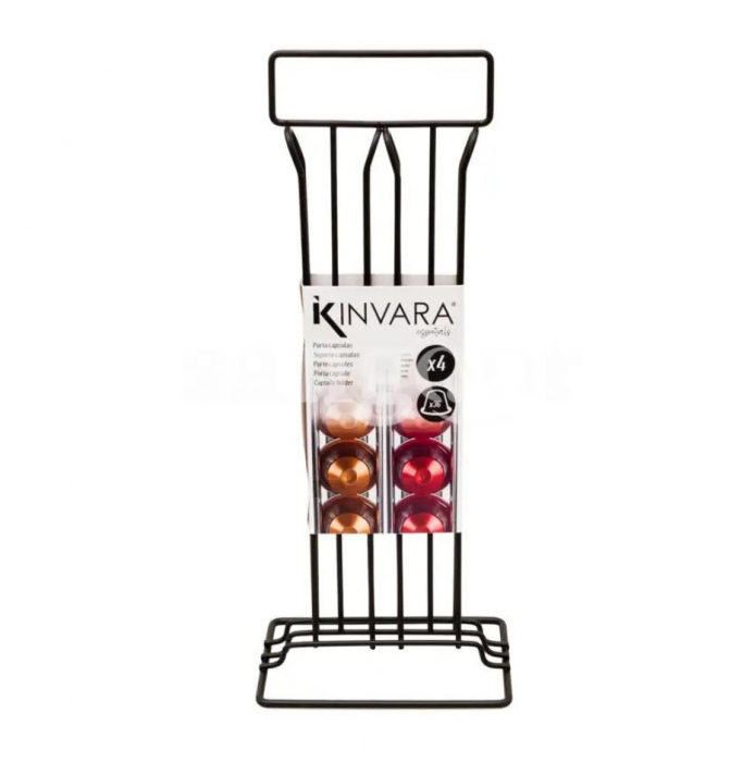 Soport depozitare si organizare 36 capsule de cafea Nespresso, vertical, metal, negru, 10 x 15,5 x 37,5 cm [4]