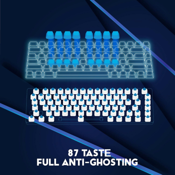 Tastatura mecanica gaming DR1TECH Raven Mechanical TKL, PC/PS4, iluminare RGB, 87 de taste anti-ghosting , cablu USB [3]