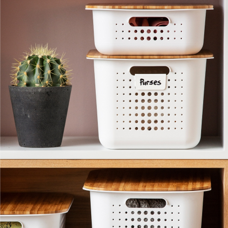 Capac pentru Cutie depozitare si organizare, SmartStore Recycled, Bambus [4]