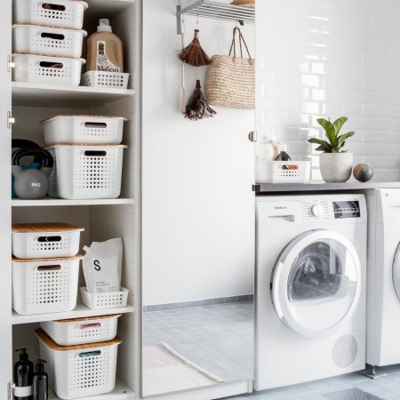 Capac pentru Cutie depozitare si organizare, SmartStore Recycled, Bambus [5]