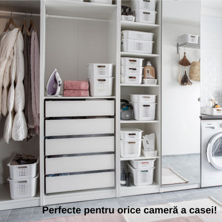 Capac pentru Cutie depozitare si organizare, SmartStore Recycled, din plastic reciclat, Alb [3]