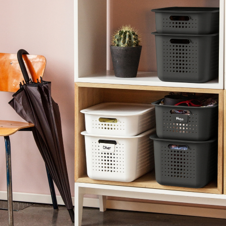 Capac pentru Cutie depozitare si organizare, SmartStore Recycled, din plastic reciclat, Gri [3]