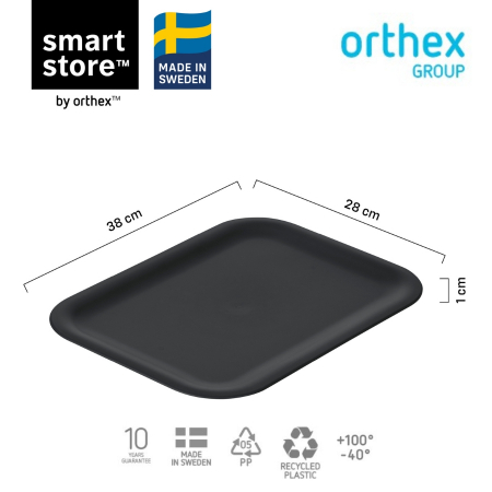 Capac pentru Cutie depozitare si organizare, SmartStore Recycled, din plastic reciclat, Gri [4]