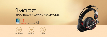 Casti Gaming 1MORE Spearhead VR, 7.1 Stereo Surround, microfon cu anulare zgomot de fond, Lumini Led, pentru PC, PS4, Xbox, Negru [6]