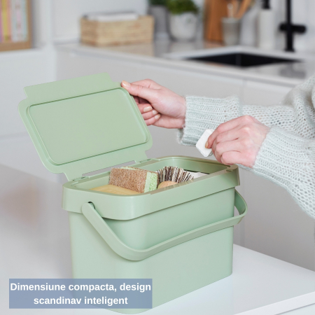 Cos de gunoi SmartStore Biowaste, pentru deseuri menajere, Verde, 5L [2]
