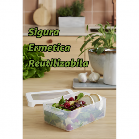 Cutie depozitare alimente, capac etans, SmartStore LunchBox, caserola pranz, fara BPA, transparenta, 1L [1]