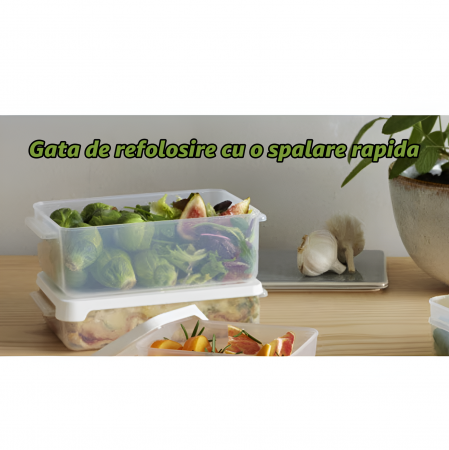 Cutie depozitare alimente, capac etans, SmartStore LunchBox, caserola pranz, fara BPA, transparenta, 1L [2]