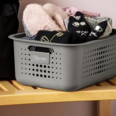 Cutie depozitare si organizare, SmartStore Recycled 15, din plastic reciclat, Gri, 10L, 37x28x15 cm [3]