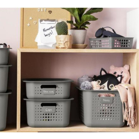 Cutie depozitare si organizare, SmartStore Recycled 15, din plastic reciclat, Gri, 10L, 37x28x15 cm [1]