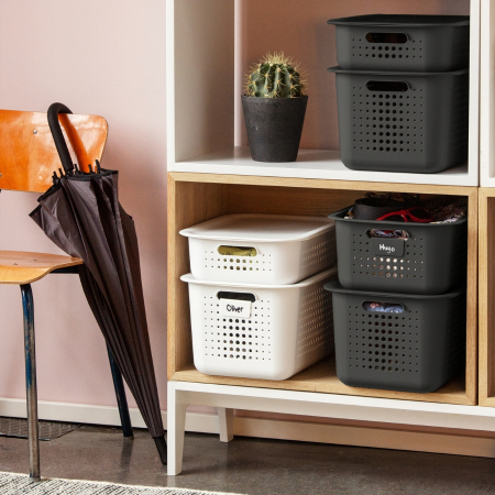 Cutie depozitare si organizare, SmartStore Recycled 15, din plastic reciclat, Gri, 10L, 37x28x15 cm [2]