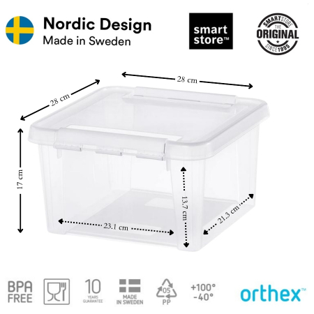 Cutie de depozitare, cu capac, SmartStore Home12, transparent, Plastic fara BPA, 8L, 28x28x17 cm [3]
