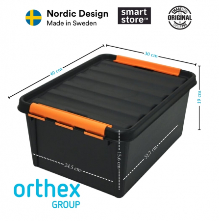 Cutie cu capac, SmartStore Pro 15, Negru, 40x30x19 cm [2]