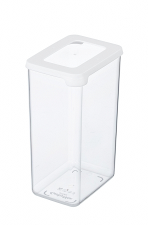 Cutie depozitare alimente, cu capac ermetic, SmartStore, plastic fara BPA, organizator, stivuibila, transparenta, 1.6L