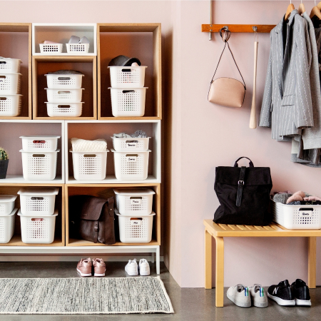 Cutie depozitare si organizare, SmartStore Recycled 10, din plastic reciclat, Alb, 37x28x10 cm [3]
