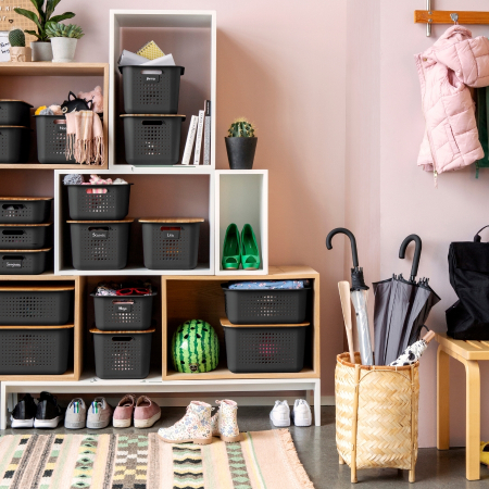 Cutie depozitare si organizare, SmartStore Recycled 10, din plastic reciclat, Gri, 6L, 37x28x10 cm [5]