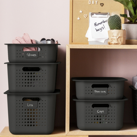 Cutie depozitare si organizare, SmartStore Recycled 10, din plastic reciclat, Gri, 6L, 37x28x10 cm [3]