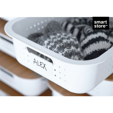 Cutie depozitare si organizare, SmartStore Recycled 15, din plastic reciclat, Alb, 10L, 37x28x15 cm [7]