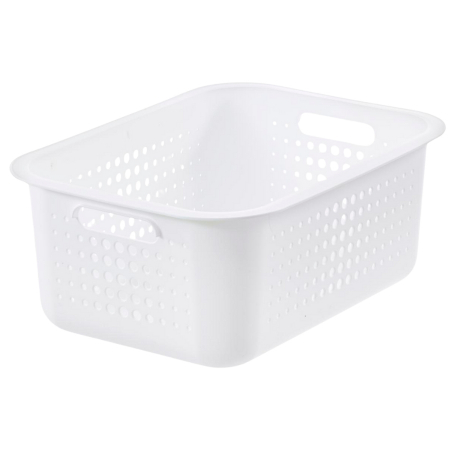 Cutii depozitare - Cutie depozitare si organizare, SmartStore Recycled 15, din plastic reciclat, Alb, 10L, 37x28x15 cm