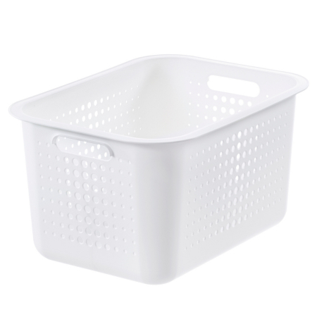 Cutie depozitare si organizare, SmartStore Recycled 20, din plastic reciclat, Alb, 37x28x20 cm