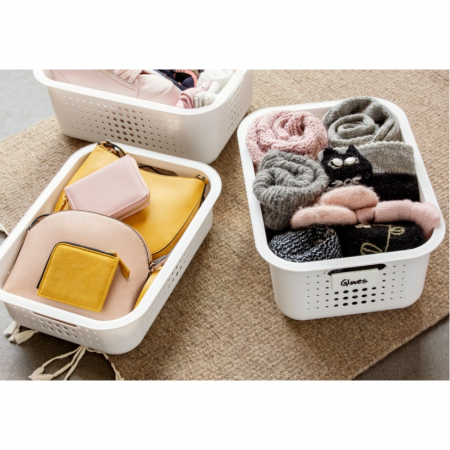 Cutie depozitare si organizare, SmartStore Recycled 20, din plastic reciclat, Alb, 37x28x20 cm [9]