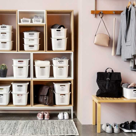 Cutie depozitare si organizare, SmartStore Recycled 20, din plastic reciclat, Alb, 37x28x20 cm [1]