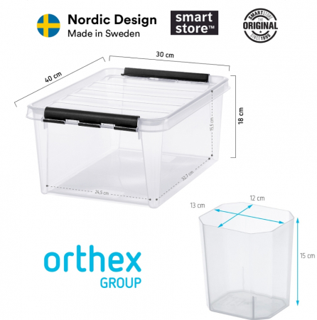 Cutie depozitare, organizare, cu capac, 6 compartimente, SmartStore Classic15b, 40x30x18 cm [7]