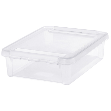 Cutie depozitare si organizare, cu capac, SmartStore Home 14, Plastic fara BPA, Transparent, 40x30x11 cm