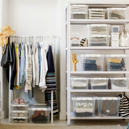 Cutie depozitare si organizare, cu capac, SmartStore Home 14, Plastic fara BPA, Transparent, 40x30x11 cm [7]
