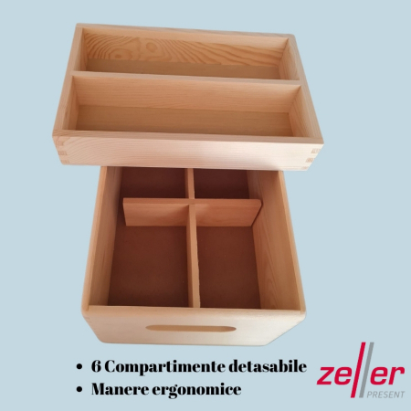 Cutie lemn compartimentata, Zeller, 30x20x15 cm [2]