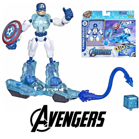 Figurina articulata Bend and Flex Marvel Avengers 2in1, Captain America, 15 cm [1]
