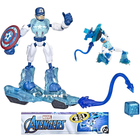 Figurina articulata Bend and Flex Marvel Avengers 2in1, Captain America, 15 cm [2]