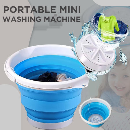 Mini masina de spalat rufe portabila, pentru calatorii, drumetii si vacanta, turbina ultrasonic 24W, cablu alimentare USB, 10L [3]