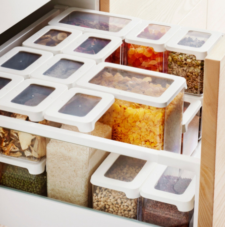 Cutie depozitare alimente, cu capac ermetic, SmartStore, plastic fara BPA, organizator, stivuibila, transparenta, 1.6L [4]