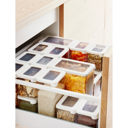 Cutie depozitare alimente, cu capac ermetic, SmartStore, plastic fara BPA, organizator, stivuibila, transparenta, 2.25L [6]