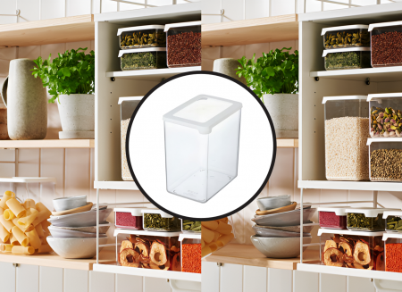 Cutie depozitare alimente, cu capac ermetic, SmartStore, plastic fara BPA, organizator, stivuibila, transparenta, 3.5L [1]