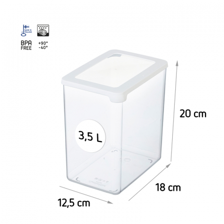 Cutie depozitare alimente, cu capac ermetic, SmartStore, plastic fara BPA, organizator, stivuibila, transparenta, 3.5L [4]