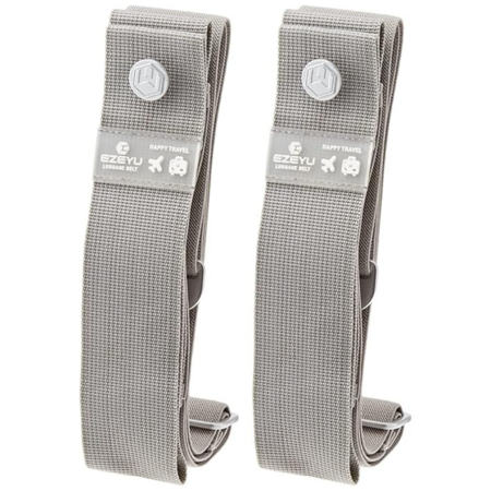 Set 2 curele pentru bagaje, reglabile, cu catarama, potrivite pentru protectia si siguranta bagajelor, marime S+L, Gri