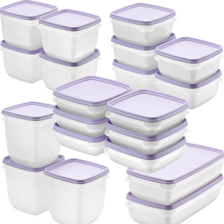 Set 20 caserole Freez SmartStore cu capac ermetic, depozitare alimente, Fara BPA [12]