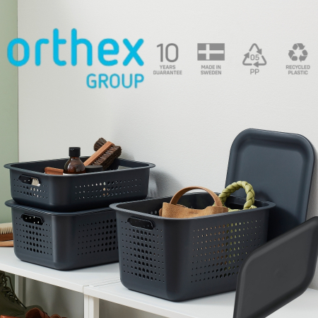 Promotii - Set 3 cutii SmartStore Recycled, Gri, dimensiuni diferite, cu capac