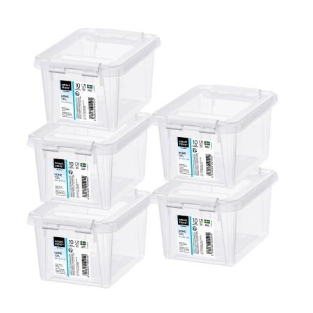 Cutii depozitare - Set 5 Cutii cu capac 1.5 L, SmartStore Home1.5, 20x15x11 cm