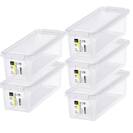 Cutii depozitare - Set 5 Cutii cu capac 3.5 L, SmartStore Home4, 38x14x11 cm